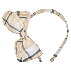 Diadema Cuadros Beige/Negro