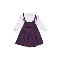 Conj. Vestido Niña Con Tirantes Y Blusa Niña Manga Larga