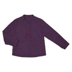 Camisa De Niño Cuadros Con Bolsillo Canguro