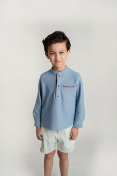 Camisa Tejido De Punto Plumbago Contraste Shedron