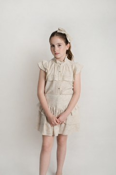 Conj. Blusa Olanes En Sisa Alforzas Y Falda Olanes