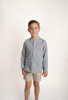 Conj. Camisa Rayas Plumbago Y Short Arena