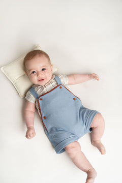 Conj. Jumper Plumbago Tejido De Punto Y Camisa Manga Corta Con Alforzas