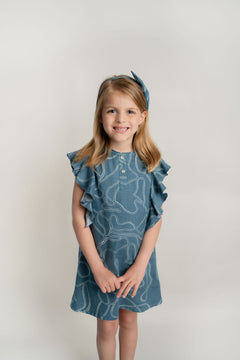 Vestido Niña Olanes En Talle Azul