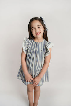 Vestido Niña Tablones Delanteros Rayas
