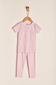 Pijama Victoria Flamingo Stripes Pima Bco/Rosa