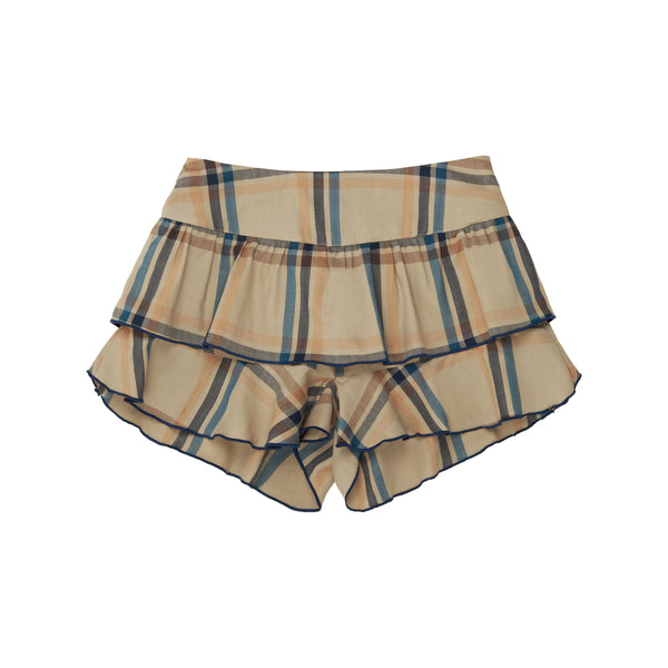 CONJ. BLUSA BLANCA OLANES CON FALDA SHORT FESTON Y BLAZER CORTO
