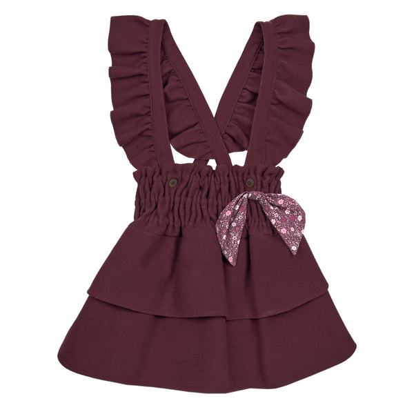 CONJ. BLUSA FLORES CHIRUL CON FALDA TIRANTES DE OLANES