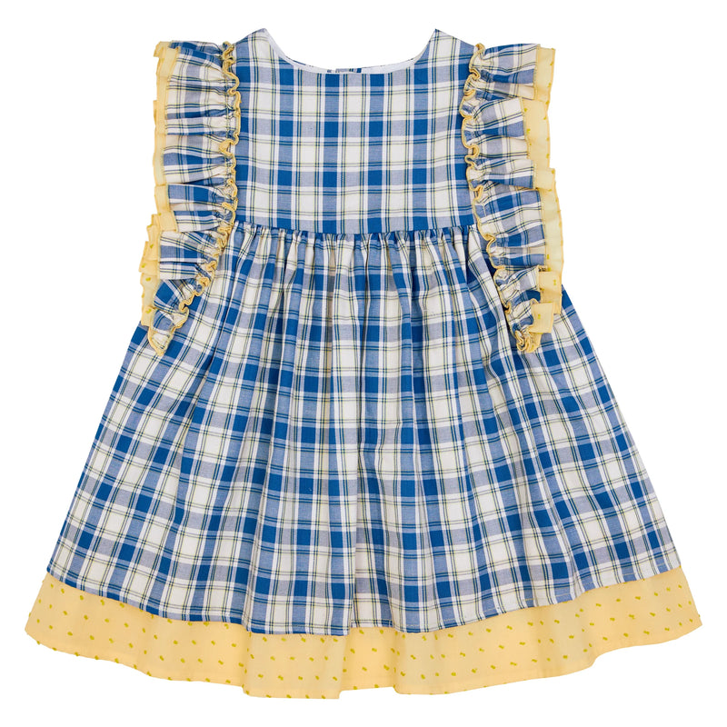 Vestido Niña Cuadros Olanes Combinados Con Plumetti