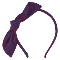 Diadema Cuadros Navy Marsala