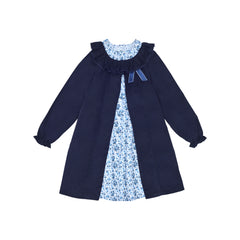 Vestido Panilla Frente Combinado Con Flores