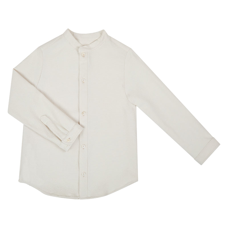 Camisa Arena Cuello Mao Con Flecha Y Puño En Manga