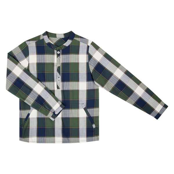 Camisa Cuadros Verde Con Vivos Tipo Canguro Funcionales