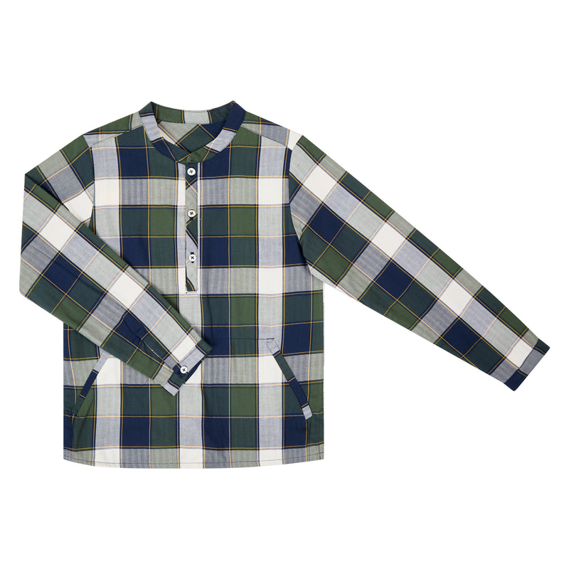 Camisa Cuadros Verde Con Vivos Tipo Canguro Funcionales