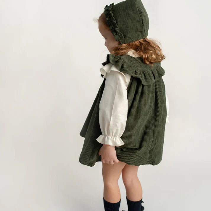 Conj. Jesusito Beba Pana Sin Manga Con Culott Y Blusa Olan En Escote Nata