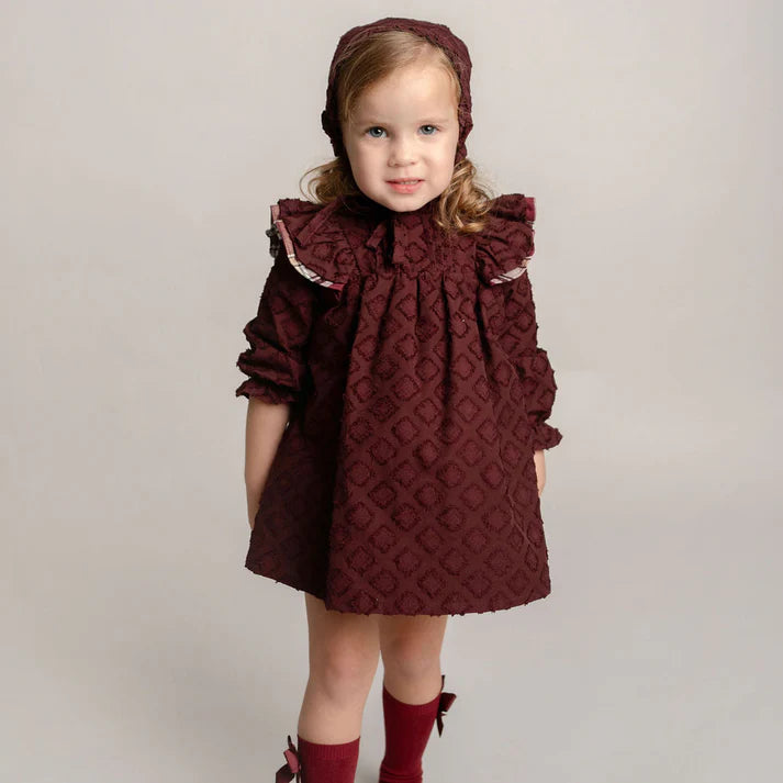 Jesusito Alforzas Tela Brocado Color Vino Con Culott