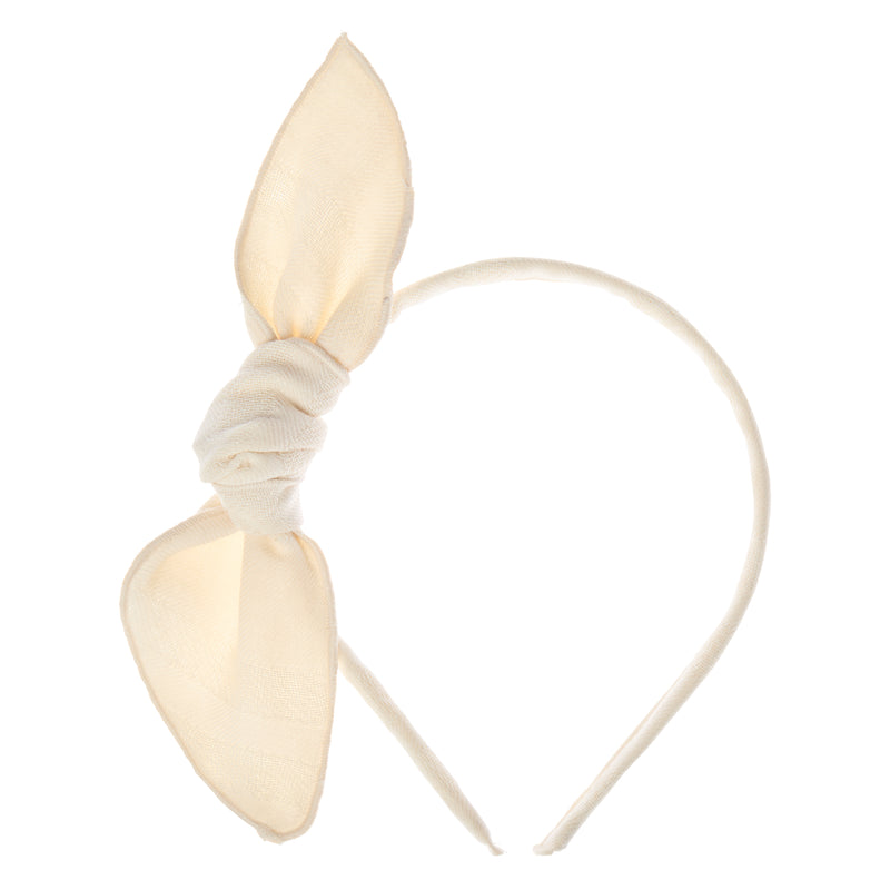 Diadema Beige Bordado