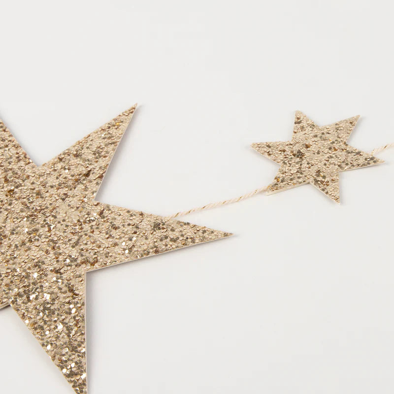 Eco Glitter Stars Garland