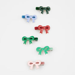 Enamel Bow Hair Clips