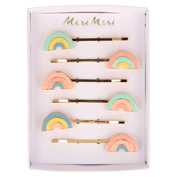 Enamel Rainbow Hair Slides