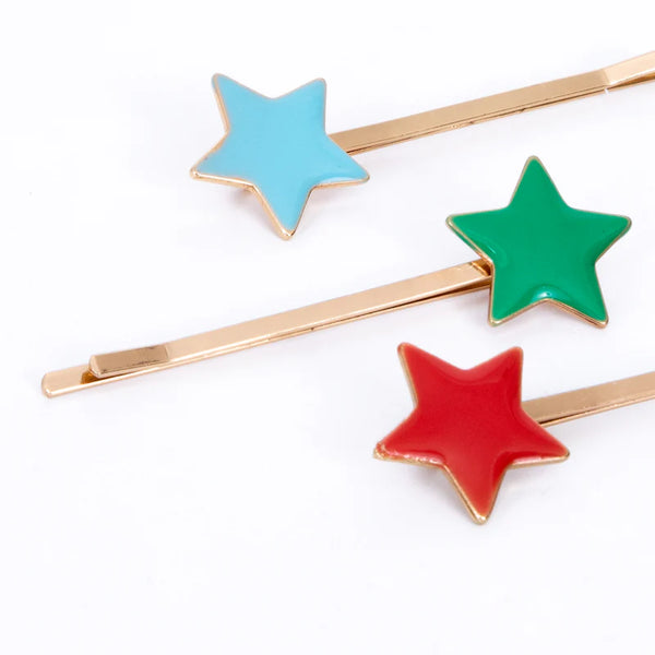 Enamel Star Hair Slides