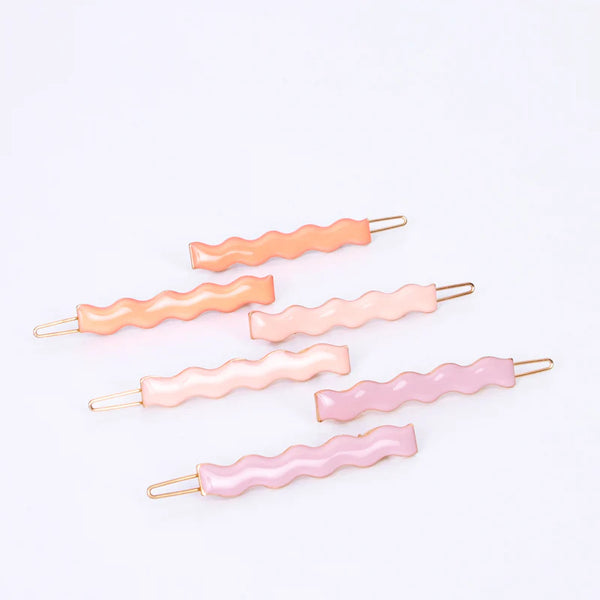 Enamel Wavy Hair Clips