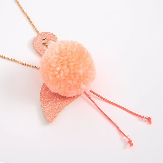 Flamingo Pompom Necklace