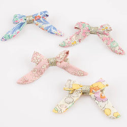 Floral Bow Hair Clips