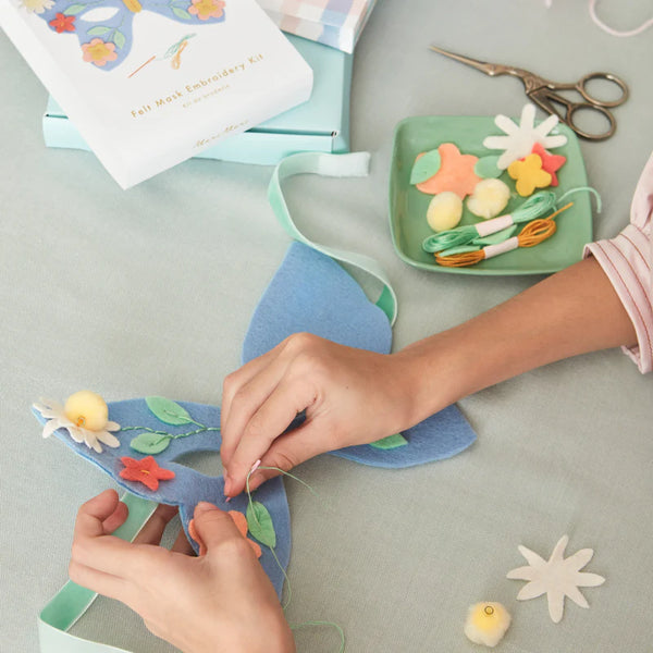 Flower Embroidery Butterfly Mask