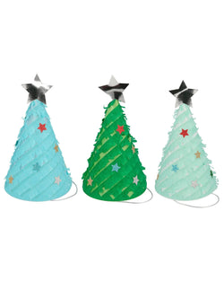 Fringed Christmas Tree Party Hats