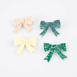 Glitter Bow Hair Clips