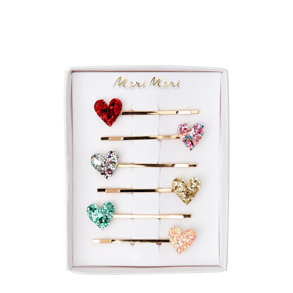 Glitter Heart Hair Slides