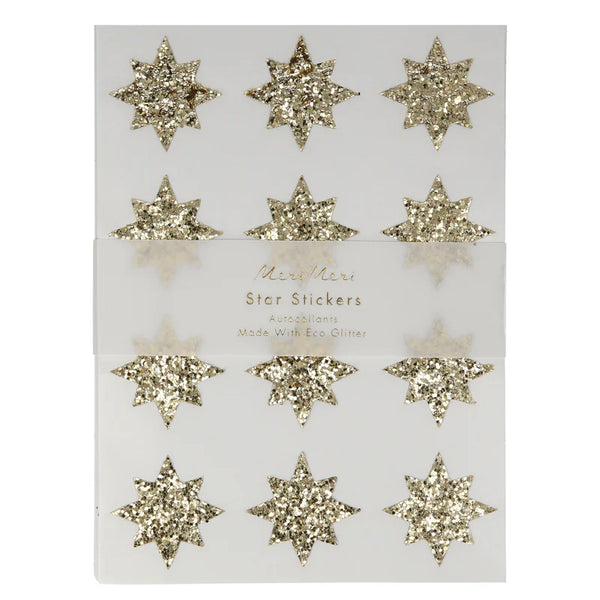 Gold Eco Glitter Star Stickers