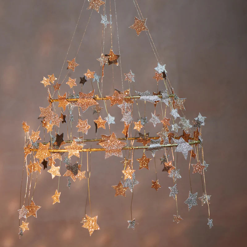 Gold Sparkle Star Chandelier