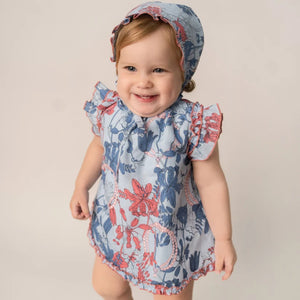 Jesusito Lino Azul Coral Lino Olanes En Sisas Y Filo Ruedo con Culotte