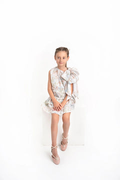 Conj. Falda Olanes Y Blusa Moños