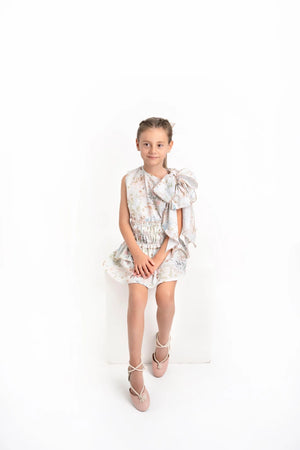 Conj. Falda Olanes Y Blusa Moños