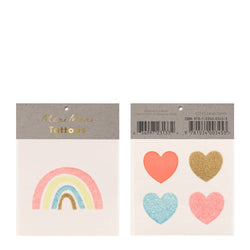 Rainbow & Hearts Small Tattoos