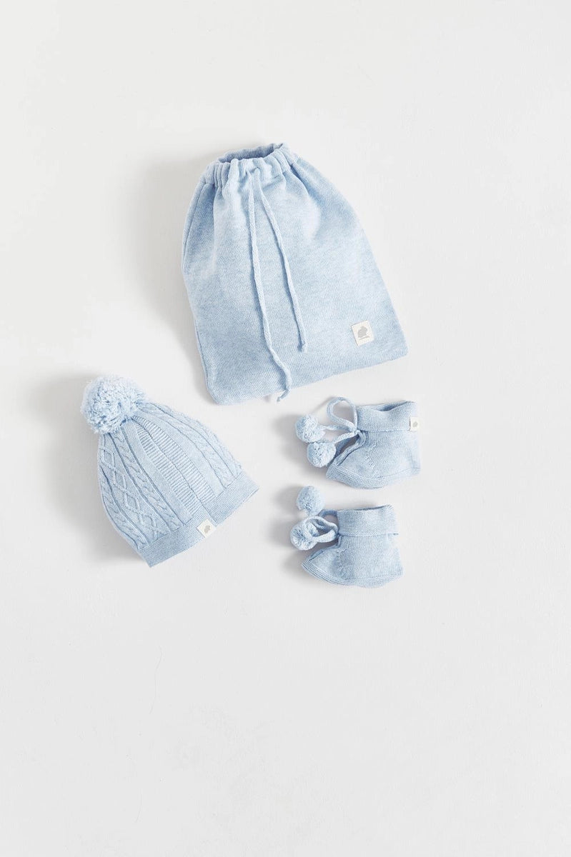 Set Gorro+Bootie  Stars Celeste