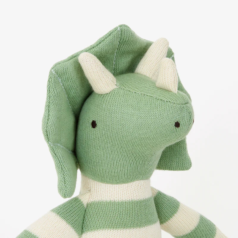 Small Triceratops Knitted Toy