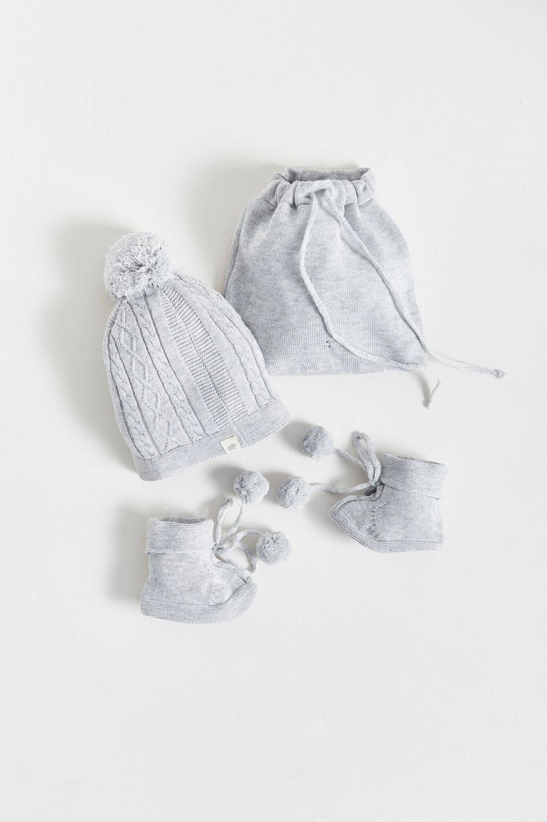 Set Gorro+Bootie  Stars Gris