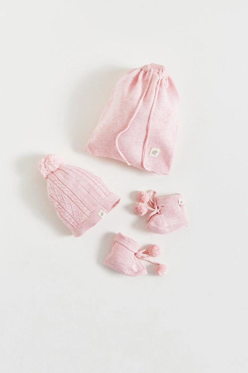 Set Gorro+Bootie Stars Rosa