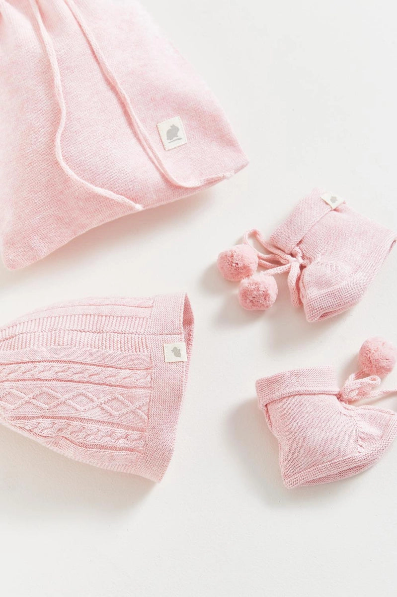 Set Gorro+Bootie Stars Rosa