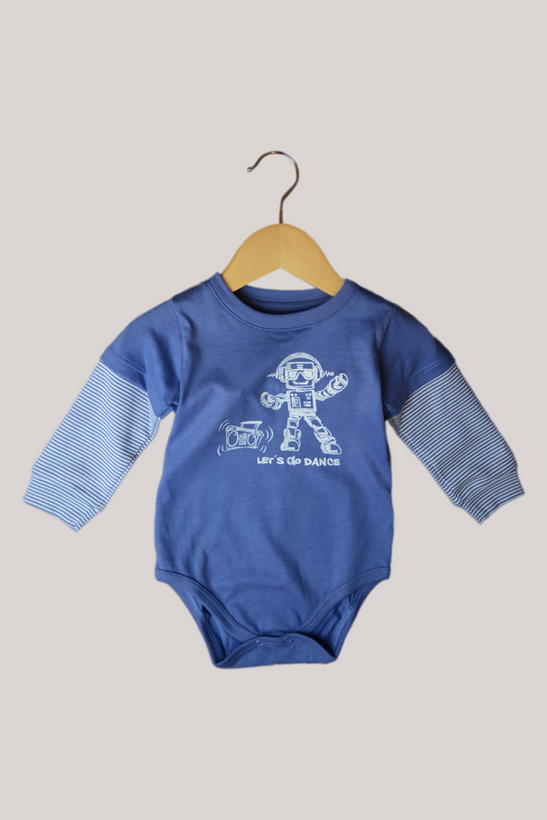 BODY T-SHIRT FUNNY ROBOTS ML BLUE