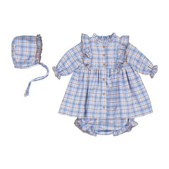 Vestido Botones Cuadros Con Calzón