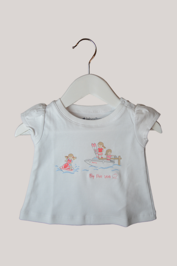 T-Shirt By The Sea Girl Mc B01-Blanco