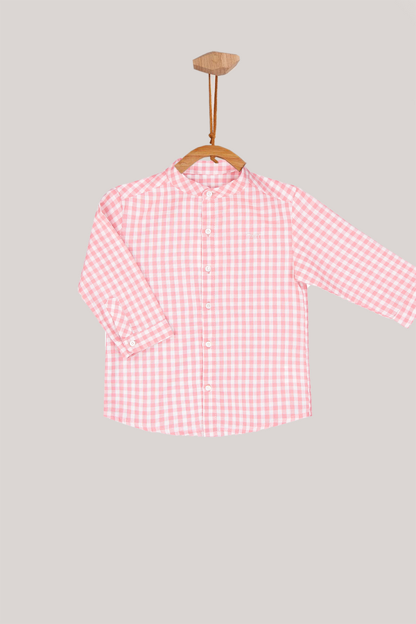 Camisa Niño Cuadros Rosa Palo