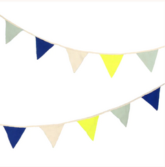 Blue Knitted Flag Garland