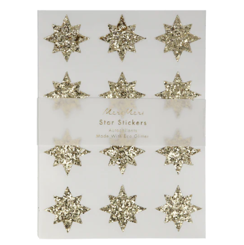 Gold Eco Glitter Star Stickers