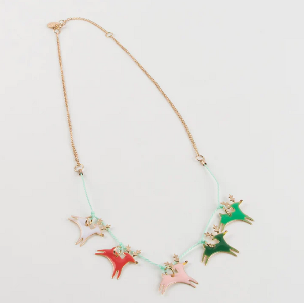 Reindeer Enamel Necklace